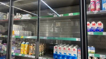 Порожні полиці в супермаркеті Новус у Києві Порожні полиці в супермаркеті Новус у Києві